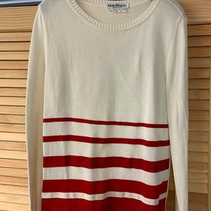 Salvatore Ferragamo Red Ribbon Sweater XL